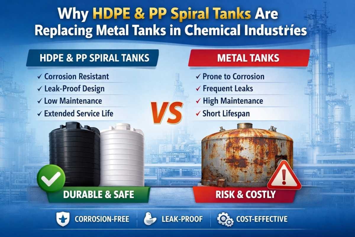 Why HDPE &amp; PP Spiral Tanks Are Replacing Metal Tanks in Chemical Industries