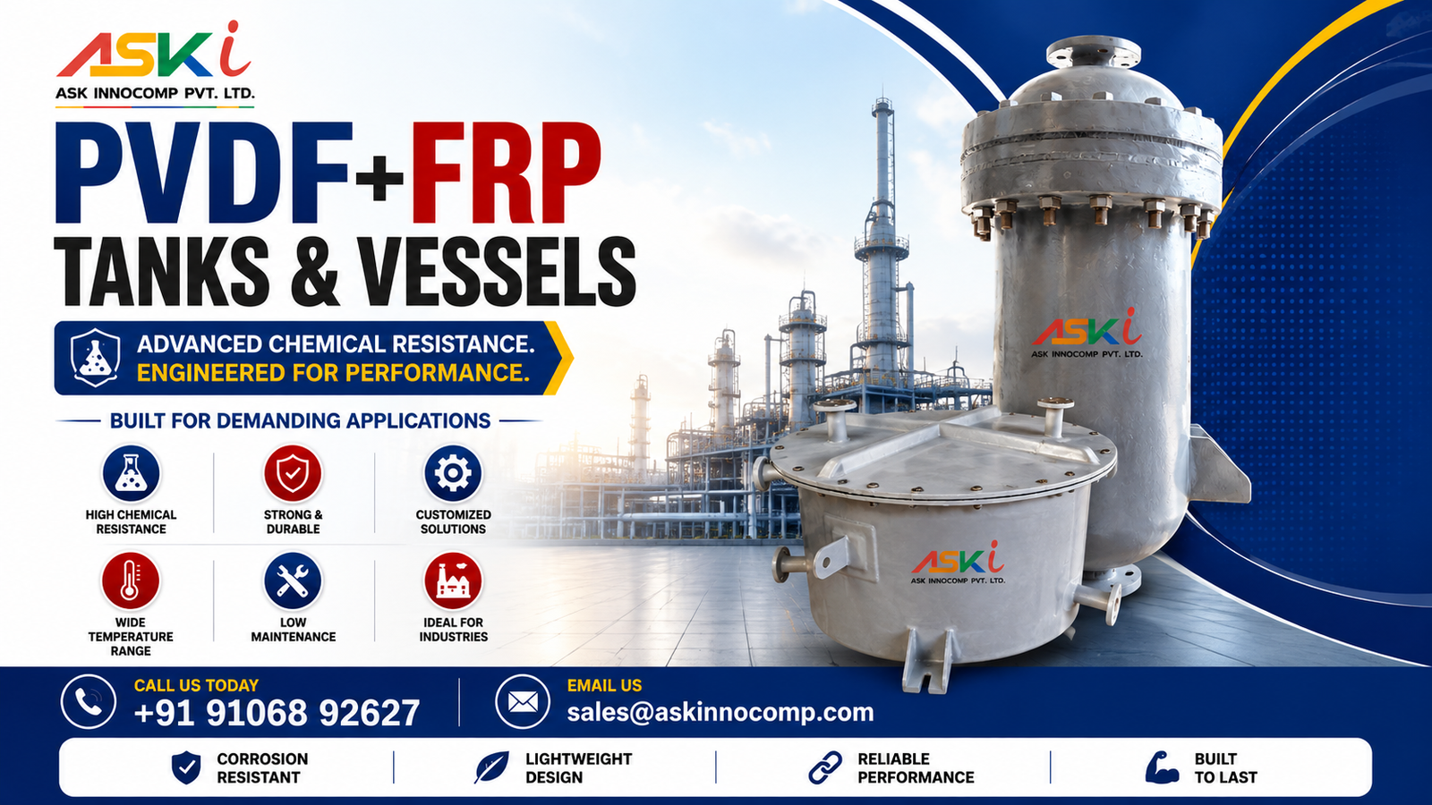 PVDF + FRP Tanks & Vessels